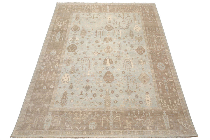 Celeste Rug Multi Sizes Sage Wool Oriental Rug  Hand Knotted Oushak Stone Wash