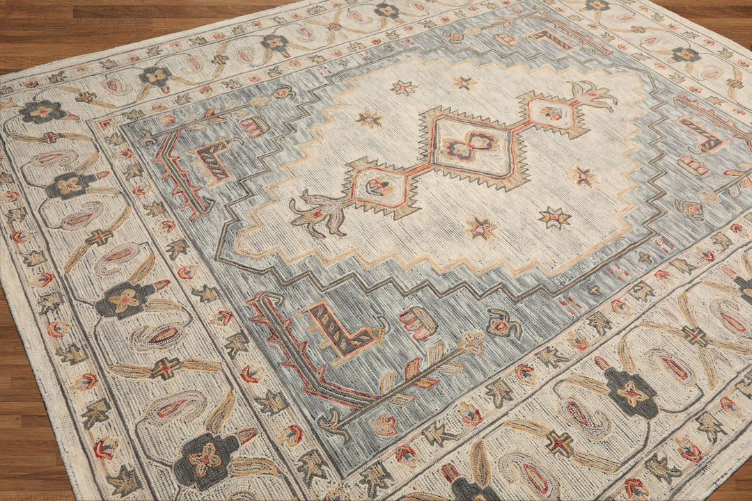 Celeste Rugs 2'x3' Ivory Hand Tufted Traditional Arts & Crafts Wool Oriental Area Rug by LoomBloom