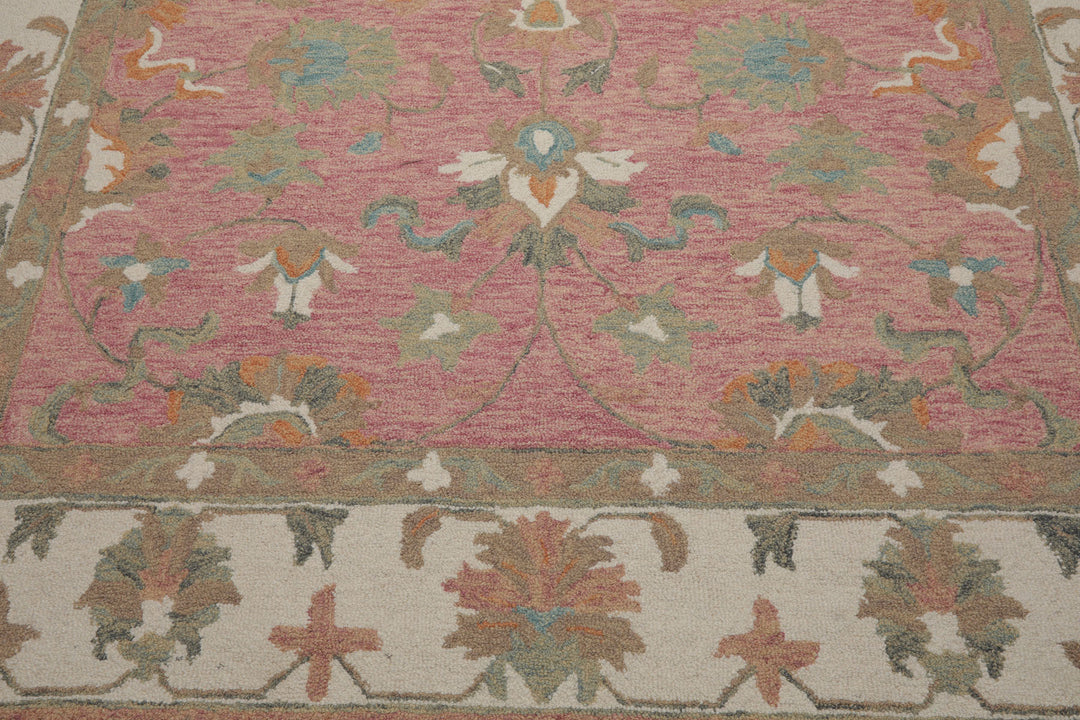 Celeste Rugs Multi Sizes Blush Hand Hooked Transitional Agra Wool Oriental Area Rug