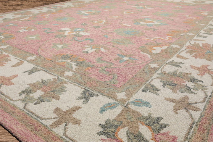 Celeste Rugs Multi Sizes Blush Hand Hooked Transitional Agra Wool Oriental Area Rug