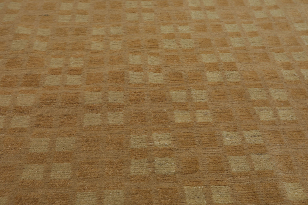 4x6 Beige, Tan, Color Hand Knotted Tibetan Wool & Silk Transitional Oriental Rug