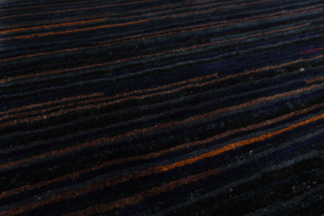 3x5 Navy, Brown, Blue Color Hand Knotted Tibetan Wool Modern & Contemporary Oriental Rug