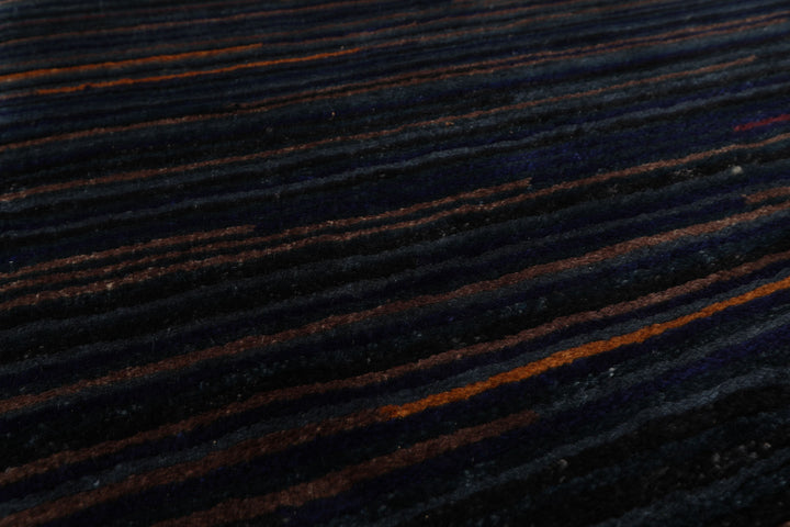 3x5 Navy, Brown, Blue Color Hand Knotted Tibetan Wool Modern & Contemporary Oriental Rug