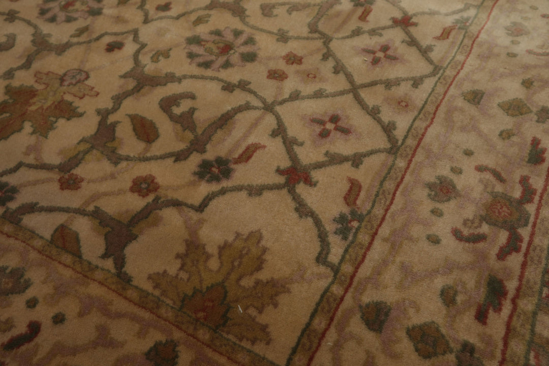 5x8 Ivory, Beige, Taupe Color Hand Knotted Tibetan New Zealand Wool Transitional Oriental Rug