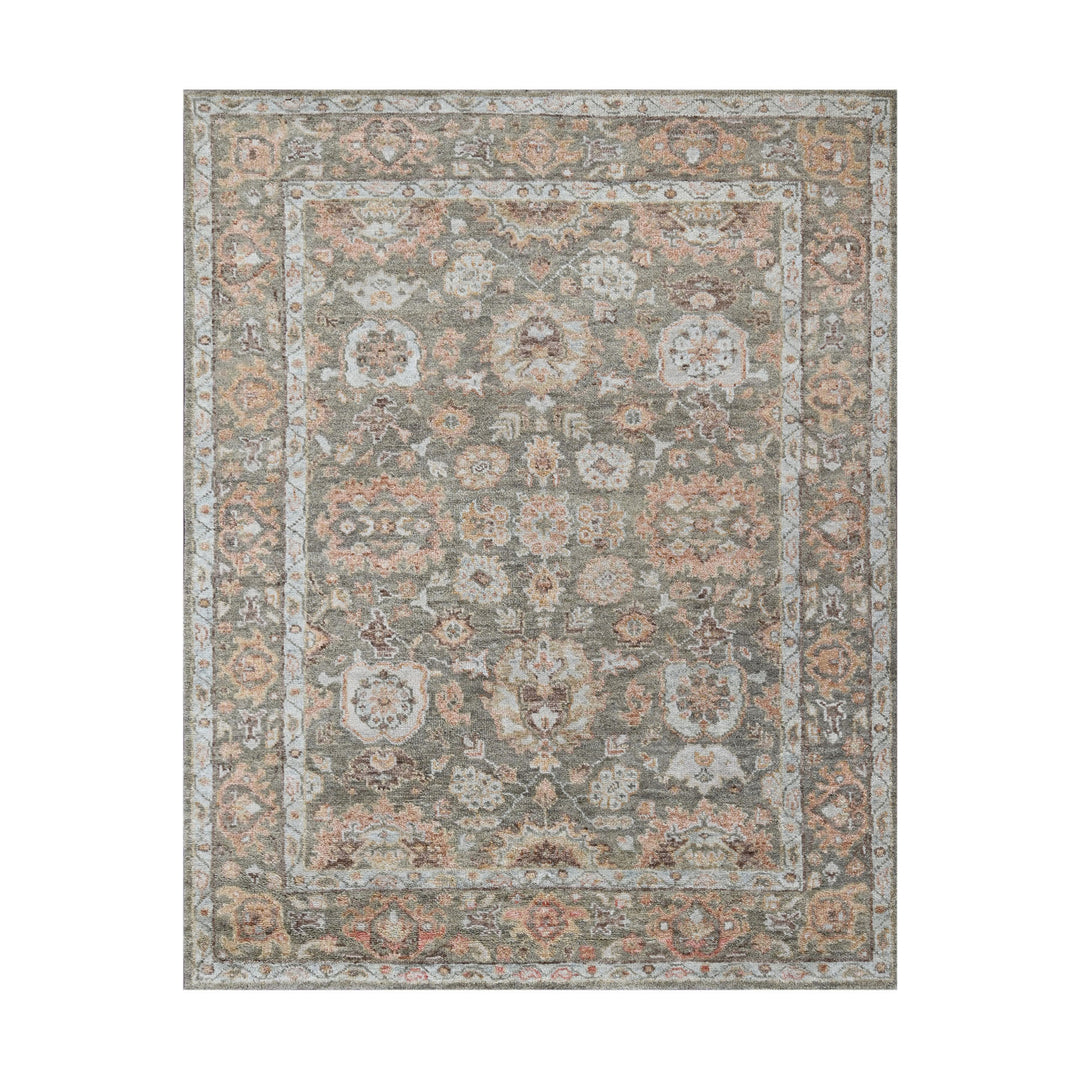 Celeste Rugs Hand Knotted 8x10 Oushak Wool Oriental Area Rug Moss Traditional Design