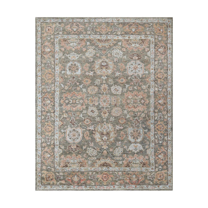 Celeste Rugs Hand Knotted 8x10 Oushak Wool Oriental Area Rug Moss Traditional Design