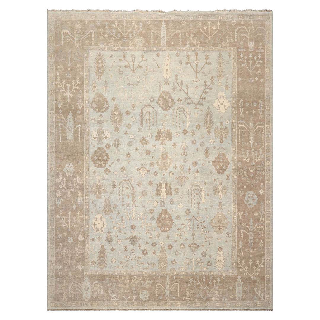 Celeste Rug Multi Sizes Sage Wool Oriental Rug  Hand Knotted Oushak Stone Wash
