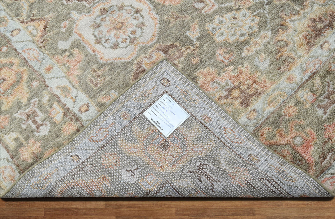 Celeste Rugs Hand Knotted 8x10 Oushak Wool Oriental Area Rug Moss Traditional Design