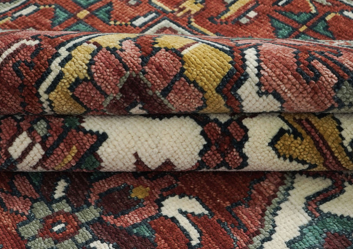 10x14 Rust, Ivory, Gold Color Hand Knotted Oushak Wool  Oriental Rug