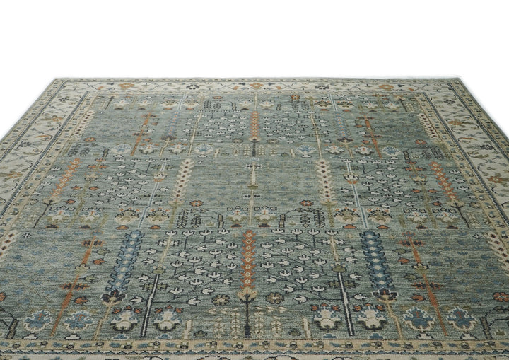 12x15 Celadon, Beige, Green Color Hand Knotted Oushak Wool Transitional Oriental Rug