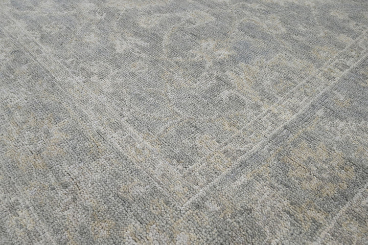 Celeste Rugs Hand Knotted 7'4''x9'9'' Wool Oriental Area Rug Moss with Classic Traditional Oushak Design.