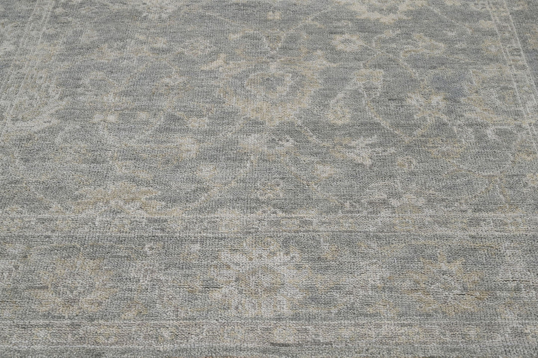 Celeste Rugs Hand Knotted 7'4''x9'9'' Wool Oriental Area Rug Moss with Classic Traditional Oushak Design.