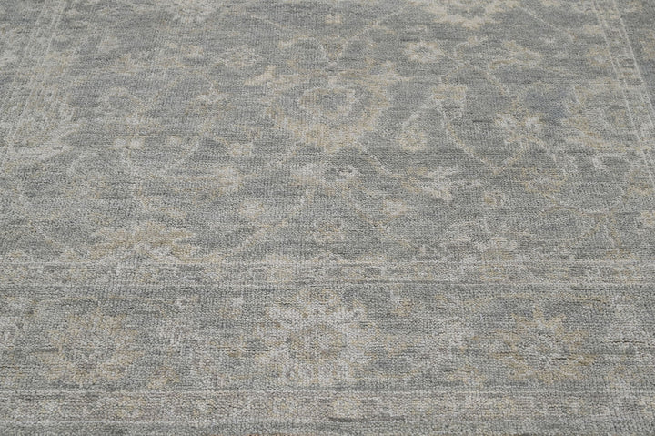 Celeste Rugs Hand Knotted 7'4''x9'9'' Wool Oriental Area Rug Moss with Classic Traditional Oushak Design.