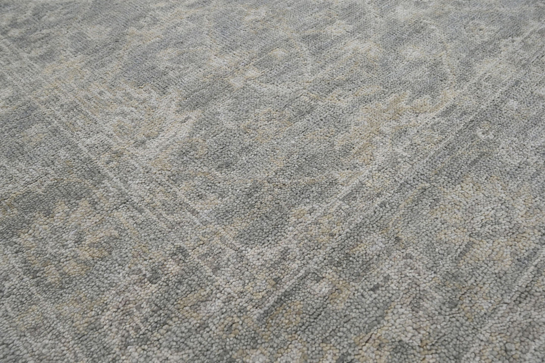 Celeste Rugs Hand Knotted 7'4''x9'9'' Wool Oriental Area Rug Moss with Classic Traditional Oushak Design.