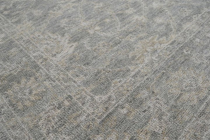 Celeste Rugs Hand Knotted 7'4''x9'9'' Wool Oriental Area Rug Moss with Classic Traditional Oushak Design.