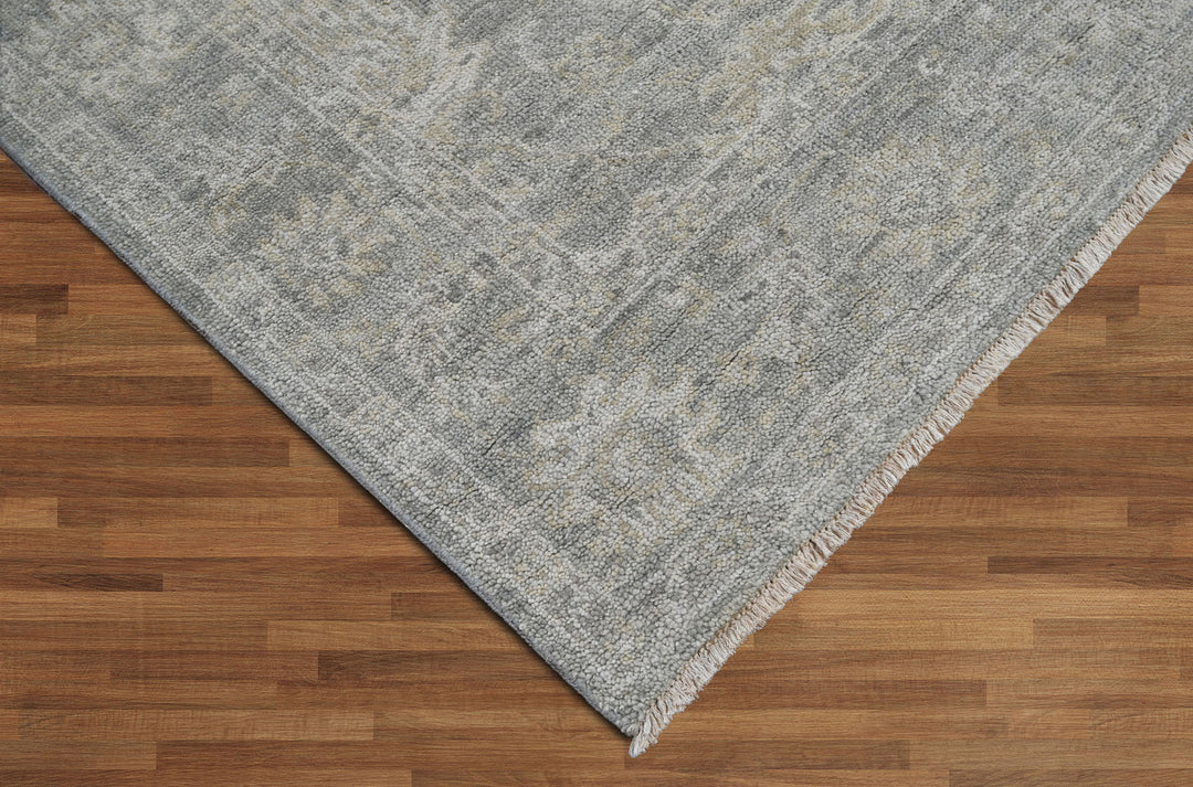 Celeste Rugs Hand Knotted 7'4''x9'9'' Wool Oriental Area Rug Moss with Classic Traditional Oushak Design.
