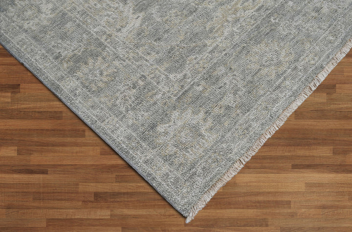 Celeste Rugs Hand Knotted 7'4''x9'9'' Wool Oriental Area Rug Moss with Classic Traditional Oushak Design.