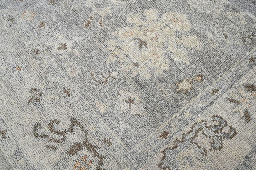 Celeste Rugs Hand Knotted 7'6''x9'10'' Wool Oriental Area Rug Gray with a Timeless Traditional Oushak Design.
