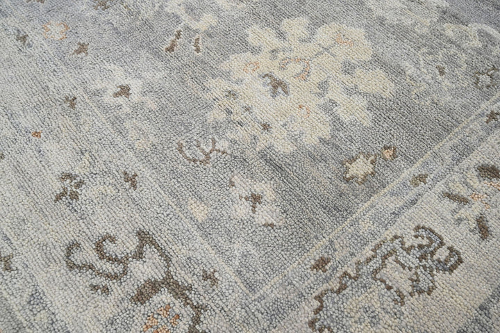 Celeste Rugs Hand Knotted 7'6''x9'10'' Wool Oriental Area Rug Gray with a Timeless Traditional Oushak Design.
