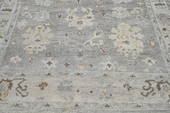 Celeste Rugs Hand Knotted 7'6''x9'10'' Wool Oriental Area Rug Gray with a Timeless Traditional Oushak Design.