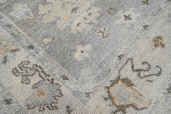 Celeste Rugs Hand Knotted 7'6''x9'10'' Wool Oriental Area Rug Gray with a Timeless Traditional Oushak Design.