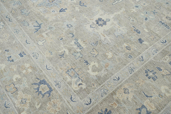 Celeste Rugs Multi Sizes Hand-Knotted 100% Wool Traditional Oushak Area Rug Elegant Gray & Beige Tones
