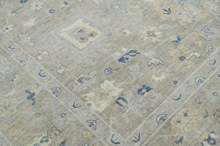 Celeste Rugs Multi Sizes Hand-Knotted 100% Wool Traditional Oushak Area Rug Elegant Gray & Beige Tones