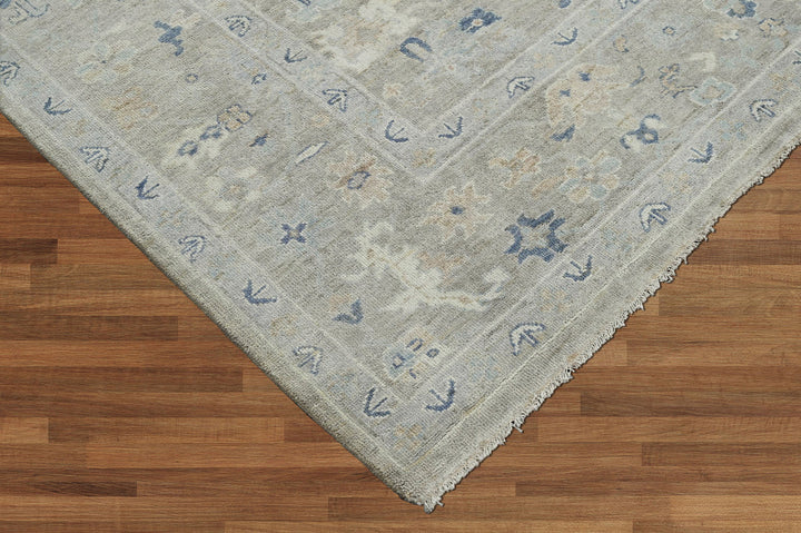 Celeste Rugs Multi Sizes Hand-Knotted 100% Wool Traditional Oushak Area Rug Elegant Gray & Beige Tones