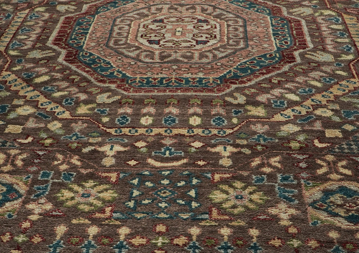 10x14 Brown, Rose, Teal Color Hand Knotted Oushak Wool Traditional Oriental Rug