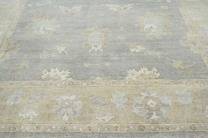 Celeste Rugs Hand Knotted Multi Size Indo Oushak 100% Wool Area Rug Traditional Oriental Design Blue & Beige.