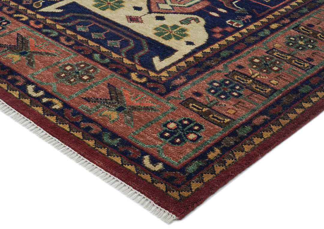 12x15 Navy, Rust, Rose Color Hand Knotted Oushak Wool Tribal Oriental Rug