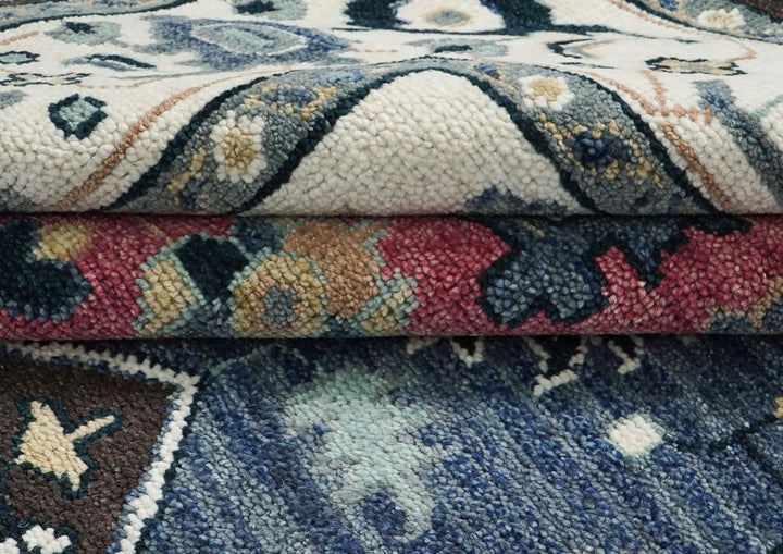 9x12 Pink, Blue, Ivory Color Hand Knotted Oushak Wool Traditional Oriental Rug