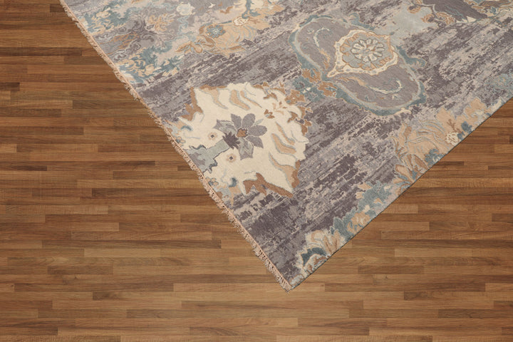 Celeste Rugs 9x12 Sherpa Hand Knotted Oriental Area Rug Crafted with Wool & Silk Gray & Beige Modern Contemporary Design