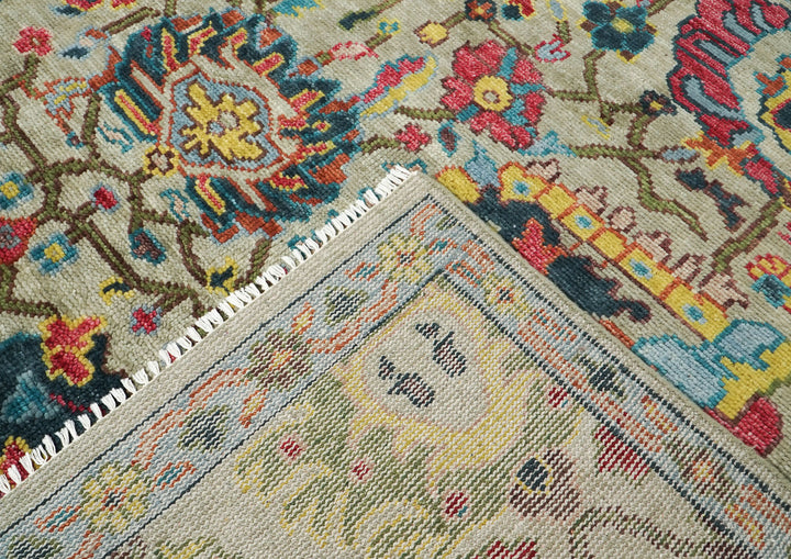 9x12 Mint, Gold, Lime Color Hand Knotted Oushak Wool  Oriental Rug