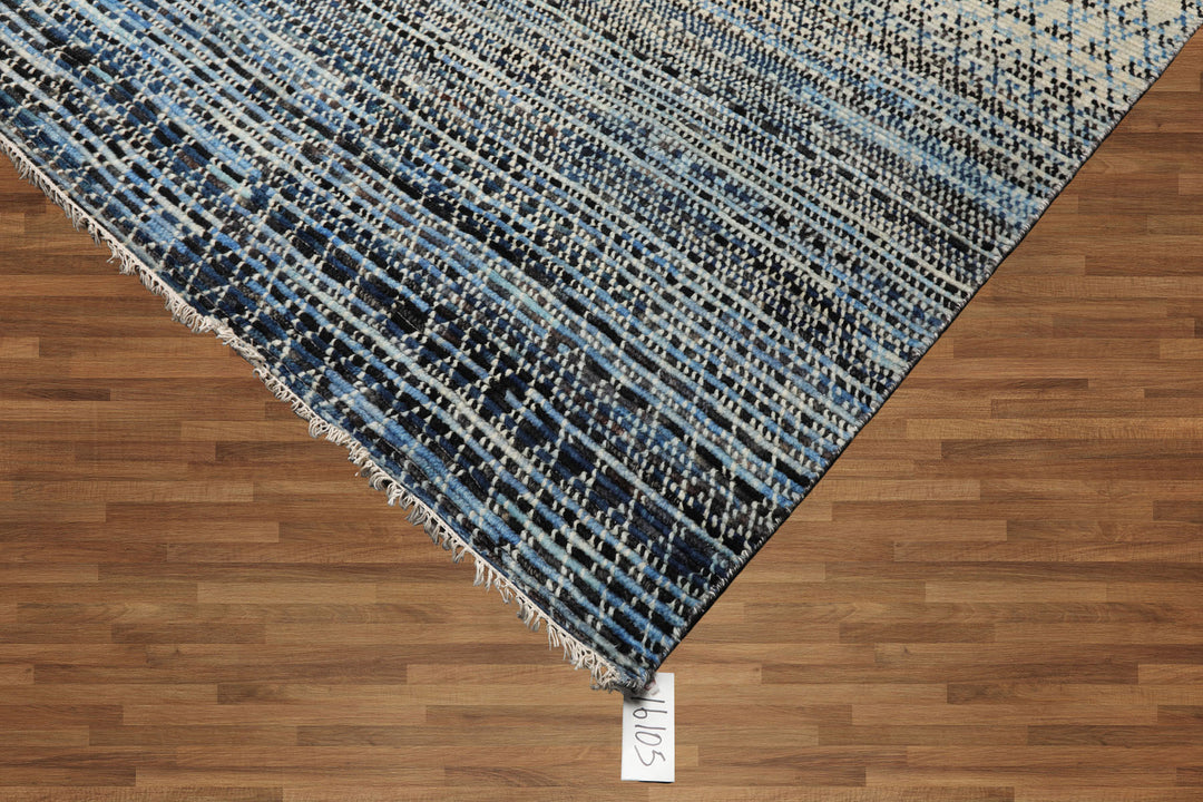 Celeste Rugs 8x10 Hand Knotted Grass 100% Wool Oriental Area Rug Blue & Aqua Modern Contemporary Design