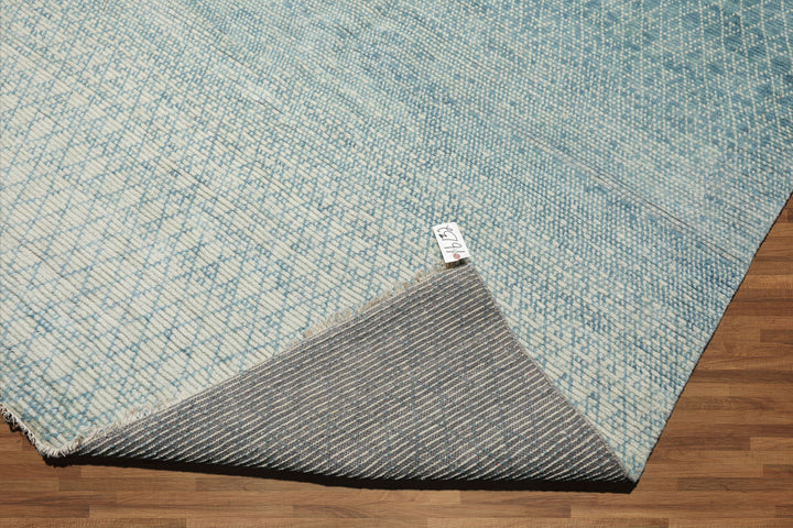 Celeste Rugs 9x12 Hand Knotted Grass Oriental Area Rug 100% Wool Aqua & Beige Contemporary Modern Design