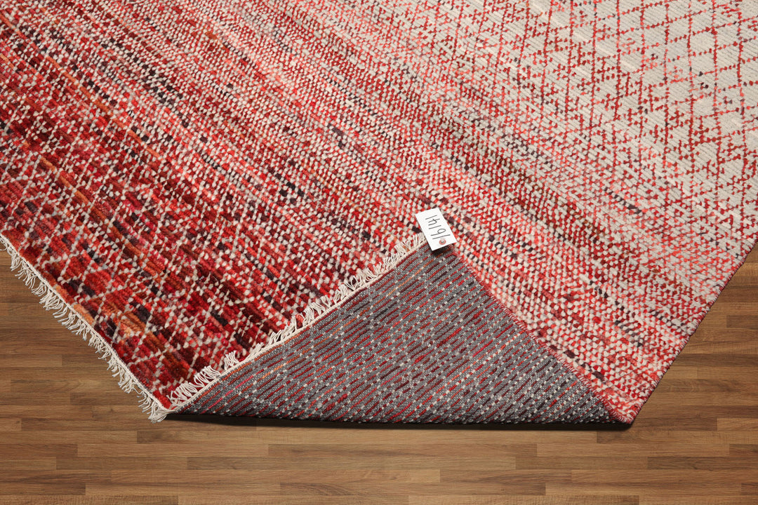 Celeste Rugs 8x10 Grass Hand Knotted 100% Wool Oriental Area Rug Beige & Red Traditional Design