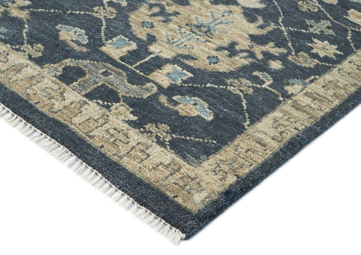 9x12 Gray, Beige, Moss Color Hand Knotted Oushak Wool Arts and Crafts Oriental Rug