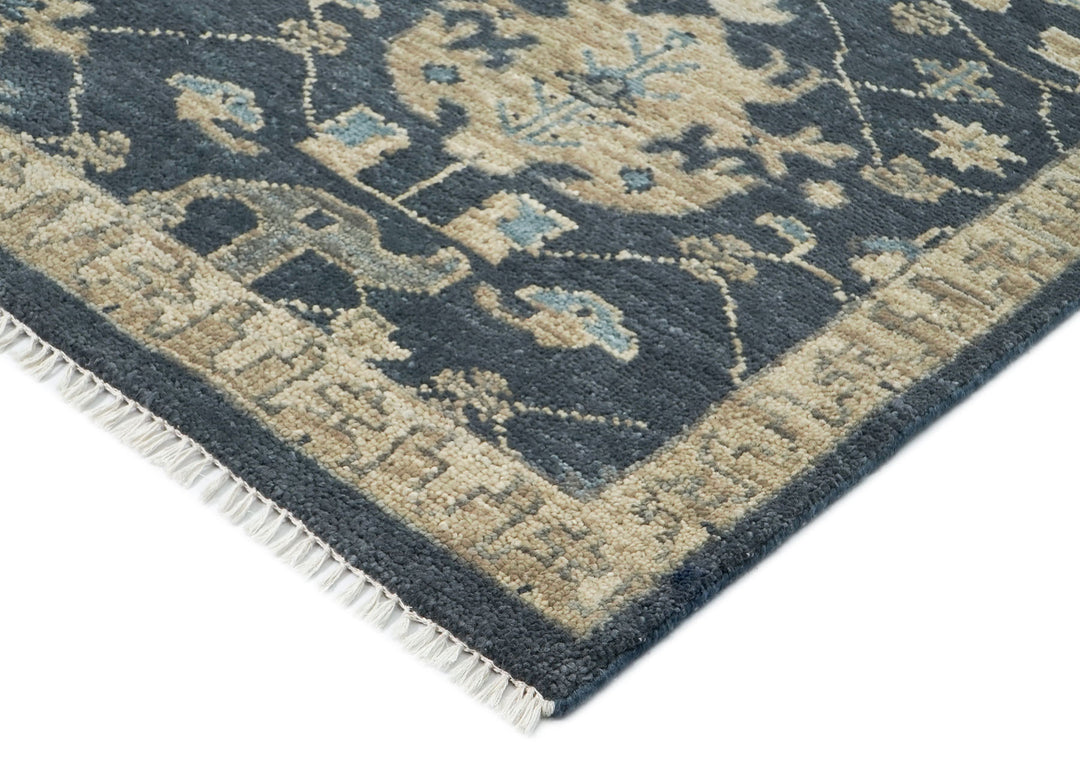 9x12 Gray, Beige, Moss Color Hand Knotted Oushak Wool  Oriental Rug