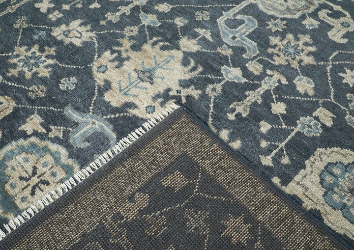 9x12 Gray, Beige, Moss Color Hand Knotted Oushak Wool Arts and Crafts Oriental Rug