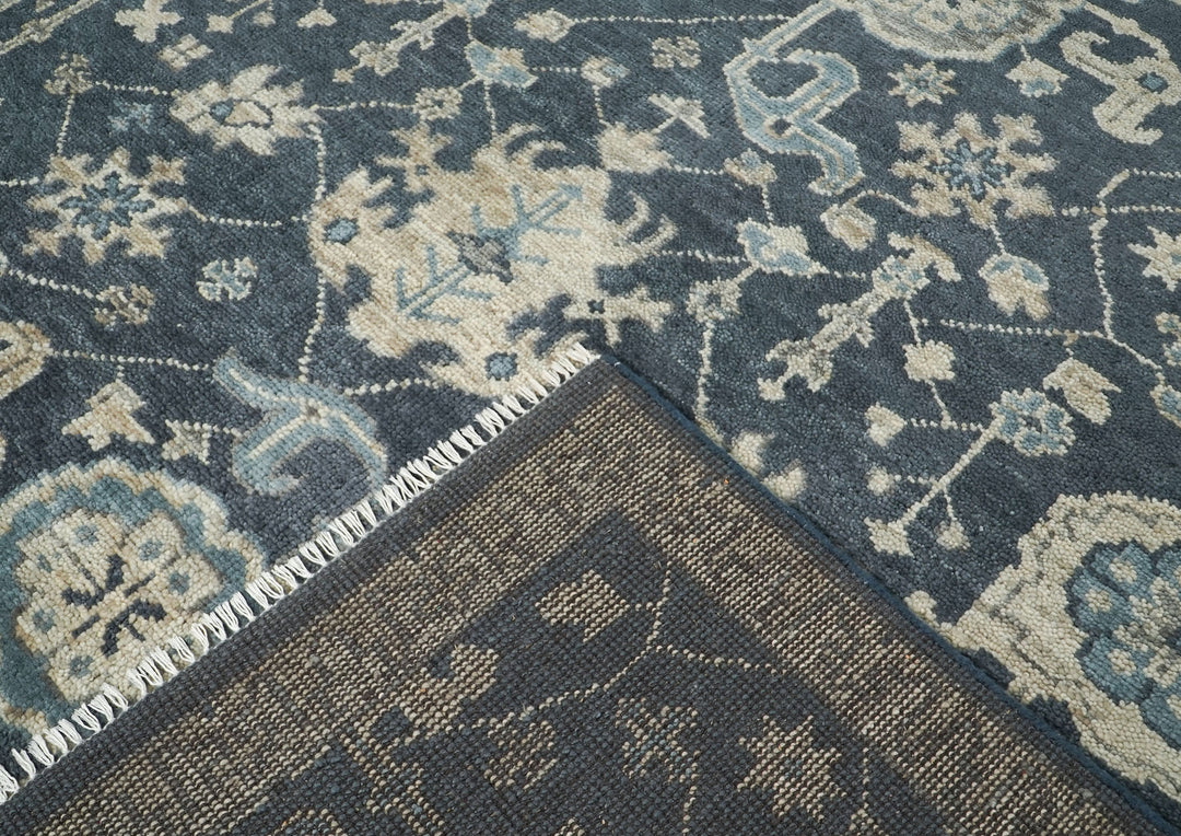 9x12 Gray, Beige, Moss Color Hand Knotted Oushak Wool  Oriental Rug