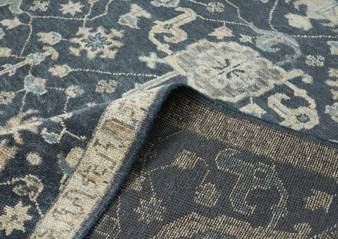 9x12 Gray, Beige, Moss Color Hand Knotted Oushak Wool  Oriental Rug