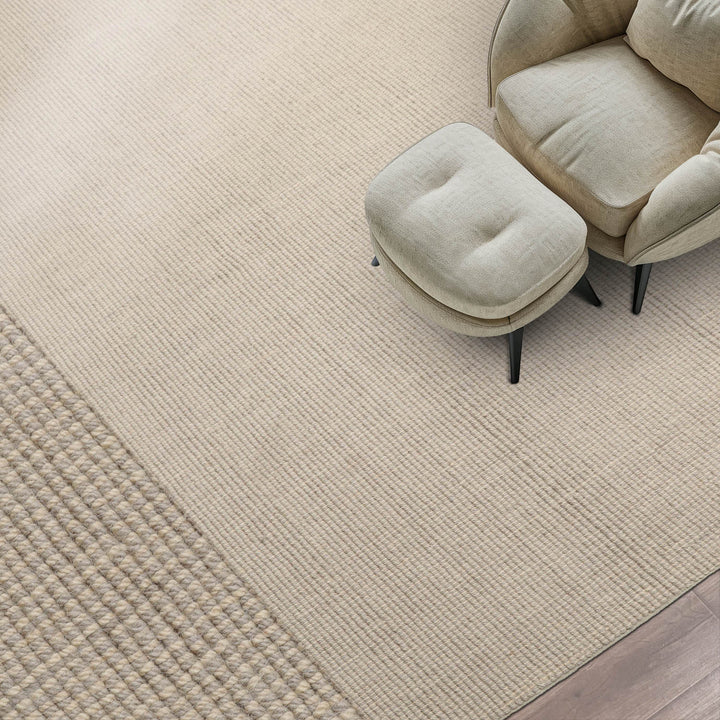 Multi Size Beige Gray Color Hand Tufted Textured New Zealand Wool Contemporary Oriental Rug