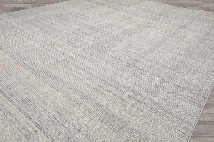 Multi Size Off White Ash Gray Color Hand Tufted Textured New Zealand Wool Contemporary Oriental Rug