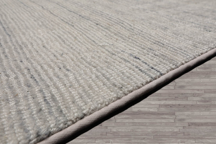 Multi Size Off White Ash Gray Color Hand Tufted Textured New Zealand Wool Contemporary Oriental Rug