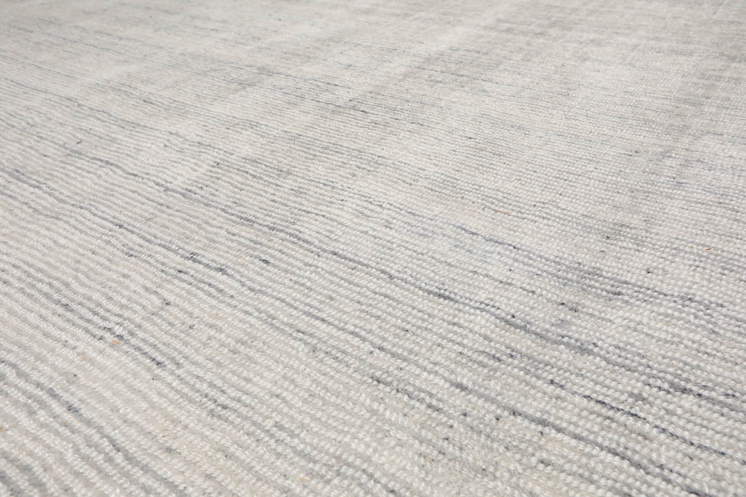 Multi Size Off White Ash Gray Color Hand Tufted Textured New Zealand Wool Contemporary Oriental Rug