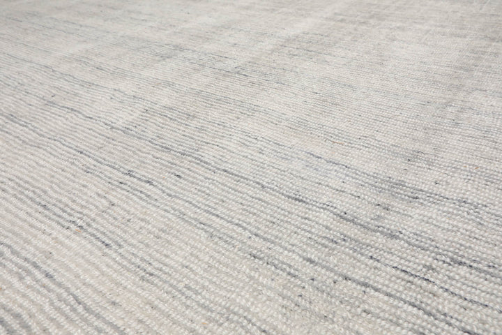 Multi Size Off White Ash Gray Color Hand Tufted Textured New Zealand Wool Contemporary Oriental Rug