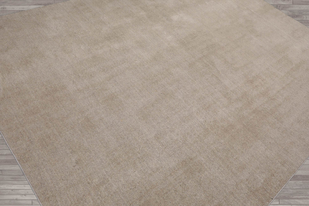 Multi Size Taupe Color Hand Tufted Textured New Zealand Wool Contemporary Oriental Rug