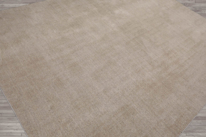 Multi Size Taupe Color Hand Tufted Textured New Zealand Wool Contemporary Oriental Rug