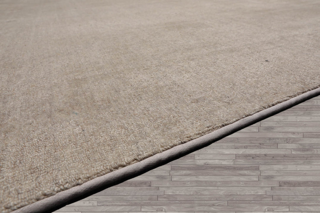 Multi Size Taupe Color Hand Tufted Textured New Zealand Wool Contemporary Oriental Rug